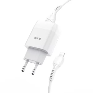 Incarcator de retea Hoco C73A Glorious + Cablu Lightning (2.4A) [White]